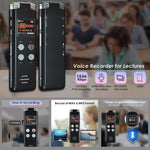 ポータブルHDノイズキャンセリング音声起動デジタルボイスレコーダー 会議用、64GB、128GB