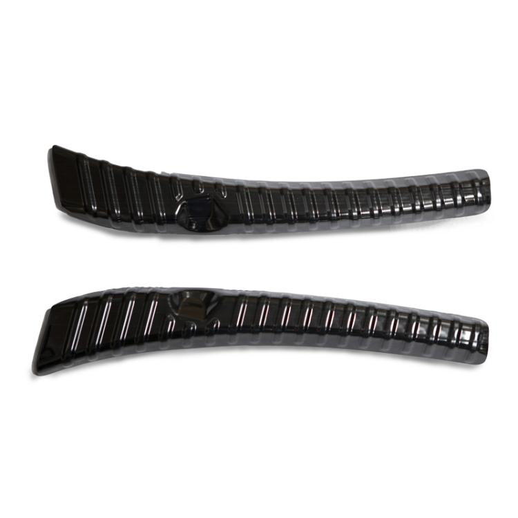 For Tesla 2024+ Model 3 Highland Stainless Steel Trunk Sill Guard, Carbon Fiber Texture, Black Brushed Finish, Silver