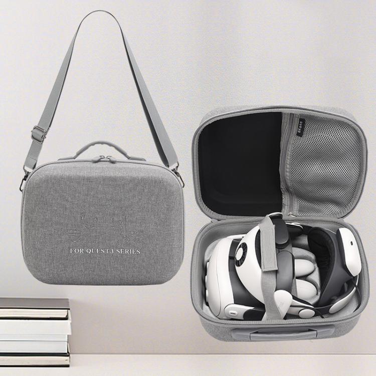 For Meta Quest 3 / 3S BKano Q3-002 VR Headset Console Storage Bag Shoulder Handheld Bag, Grey