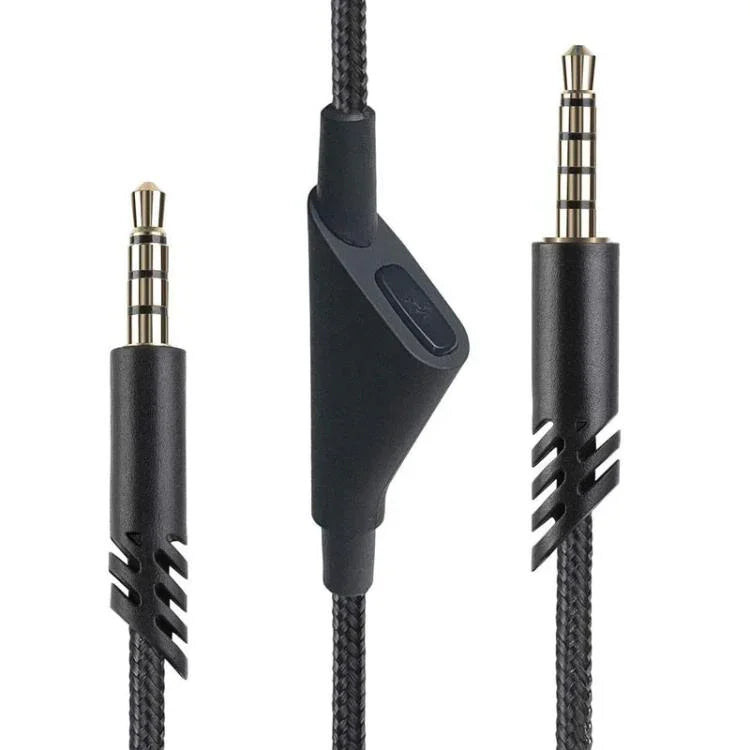 Logitech Astro A10 / A40 / A30 2m ゲーミングヘッドセットケーブル 編み込みオーディオケーブル, ブラックボタン, ブラックホワイトボタン, グレーブラックボタン, ブラックチューニング, ブルーチューニング, グレーチューニング, レッドブラックスクエア, ブラックスクエア