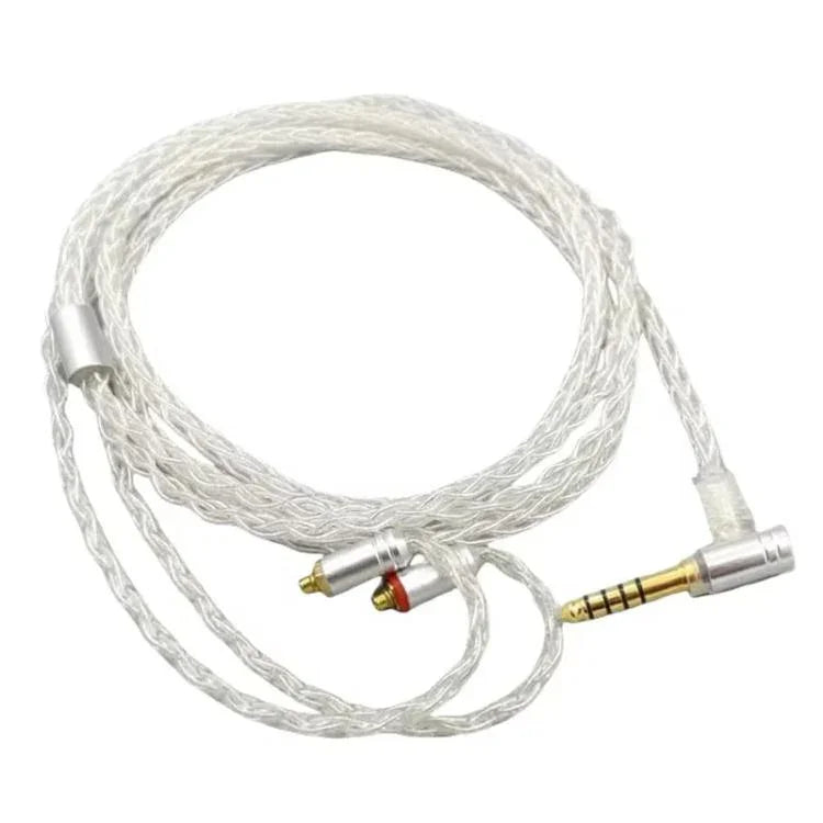 1.2m 8 Core Single Crystal Copper Silver Plated MMCX Headphone Upgrade Cable, For Shure SE215 / SE535 / SE846 / UE900, Black 2.5mm Balance, Black 4.4mm Balance, Transparent 2.5mm Balance, Transparent 3.5mm Stereo, Transparent 4.4mm Balance