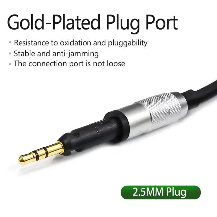 2.5mm から 3.5mm+6.35mm プラグ 1.5m スプリング式ヘッドホンケーブル Sennheiser HD6 / HD8 / HD7 / HD598 用、ZS0245