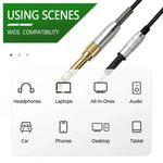 2.5mm から 3.5mm+6.35mm プラグ 1.5m スプリング式ヘッドホンケーブル Sennheiser HD6 / HD8 / HD7 / HD598 用、ZS0245