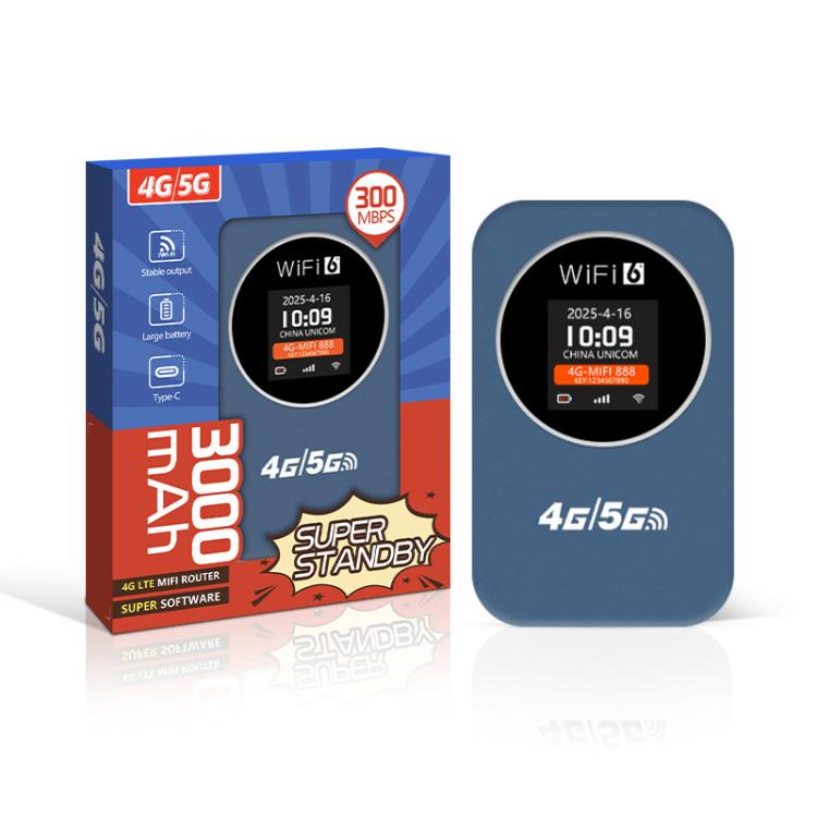 4G/5G ポータブルWiFiホットスポット 300Mbps モバイルルーター 時間表示付き 3000mAh内蔵バッテリー アジア版 ユーラシア版