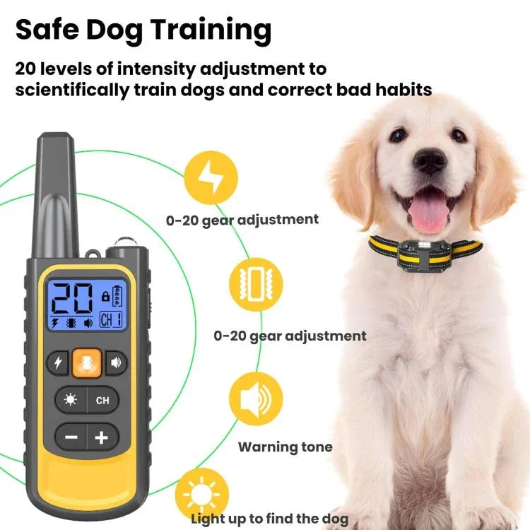 リモコン犬鳴き声制御ショック首輪付き、イエロー1対1、イエロー1対2、オレンジ1対1、ブラック1対1