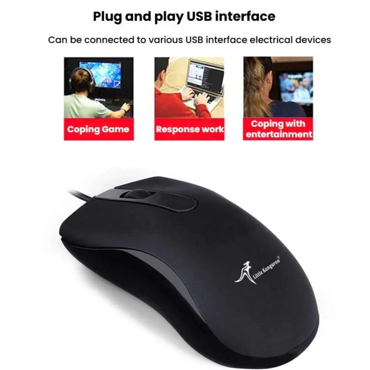 Little Kangaroo DS-917 1000DPI エルゴノミック 光学式 有線マウス ノートパソコン用 オフィス・ゲーミング用, DS-917 USB