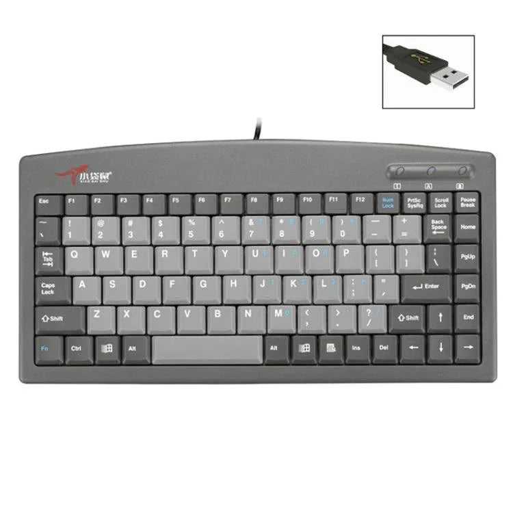 Little Kangaroo DS-9827 88キー 有線キーボード 磁気リング付き ノートパソコン用 産業用オフィスキーボード, PS2, USB