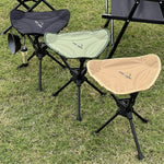 COOL CAMP C-Y008 アウトドアキャンプ用回転折りたたみチェア アルミ合金三角スツール ハイキング 釣り バーベキュー用