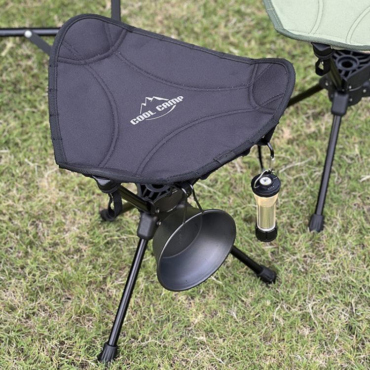 COOL CAMP C-Y008 アウトドアキャンプ用回転折りたたみチェア アルミ合金三角スツール ハイキング 釣り バーベキュー用