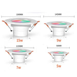 Tuya WIFI＆Bluetooth対応埋込型天井ライト RGB+CW+WW調光可能LEDダウンライト、5W 2.5インチ、7W 3.5インチ、10W 4インチ