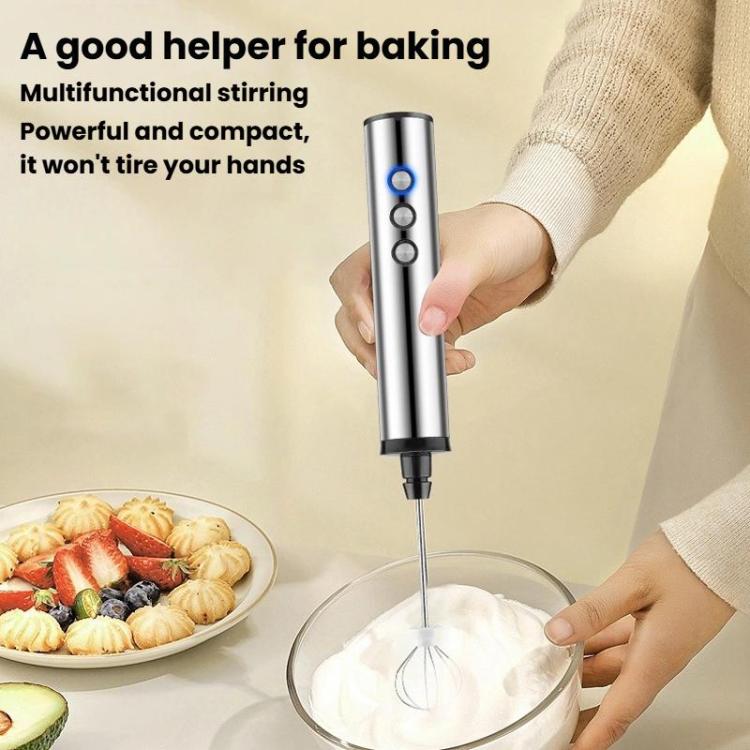 3-in-1携帯充電式ハンドヘルド電動卵泡立て器 ミニミルクフォーマー ベーキング用 充電式