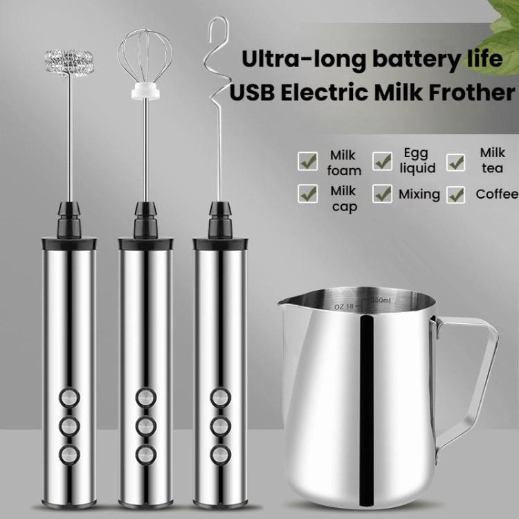3-in-1携帯充電式ハンドヘルド電動卵泡立て器 ミニミルクフォーマー ベーキング用 充電式