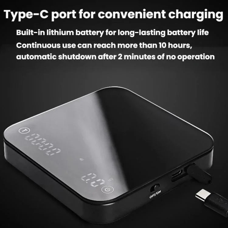 CAFE RHYME 311 スマート電子スケール ポアオーバーコーヒー用 ミニ多機能タイミングキッチンスケール
