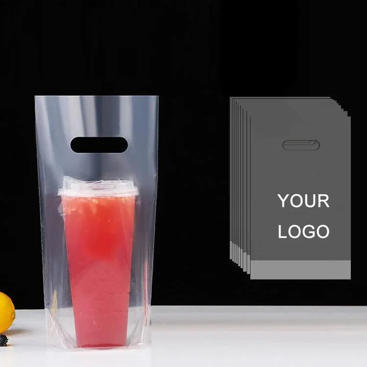 ミルクティーコーヒー使い捨てテイクアウトバッグ、1パック100袋入り、90mmシングルカップ700ml、98mmシングルカップ700ml、90mmダブルカップ700ml、98mmダブルカップ700ml、120mmオーバーロードカップ1000ml