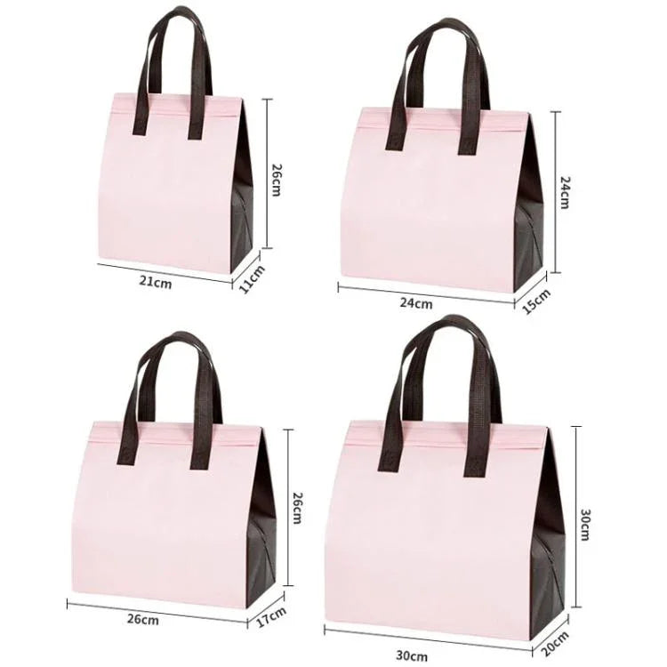 アルミホイル保温テイクアウトバッグ、1パック50袋入り、サイズ：21x26x11cm、小21x26x11cm、中24x24x15cm、大26x26x17cm、特大30x30x20cm