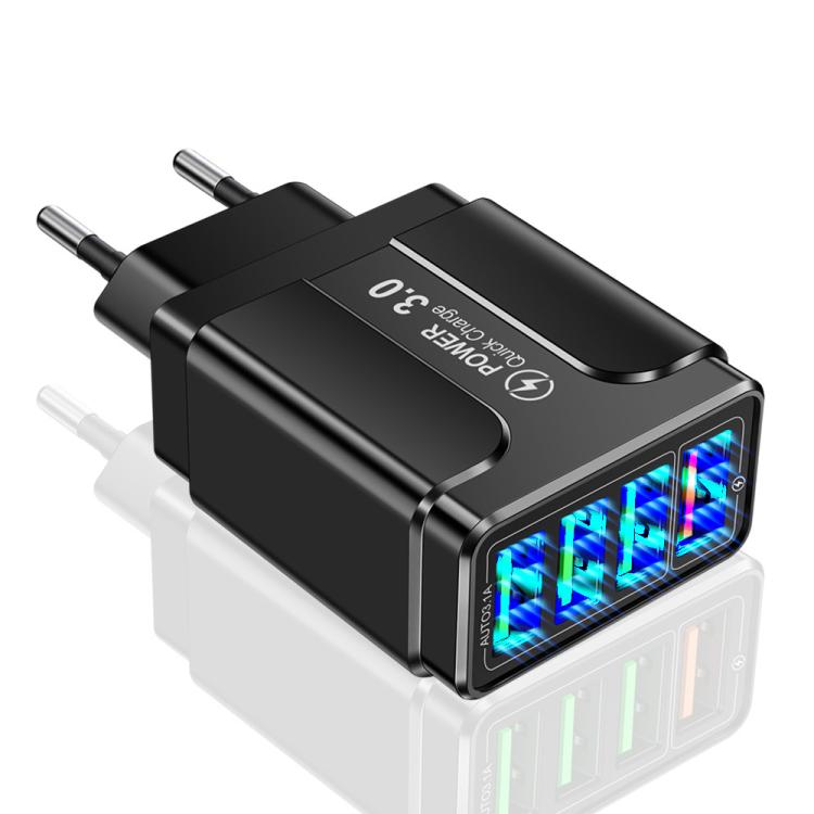 5.1A QC3.0 急速充電 4USBポート 携帯電話充電器、EUプラグ、USプラグ、UKプラグ