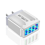 5.1A QC3.0 急速充電 4USBポート 携帯電話充電器、EUプラグ、USプラグ、UKプラグ