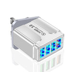 5.1A QC3.0 急速充電 4USBポート 携帯電話充電器、EUプラグ、USプラグ、UKプラグ