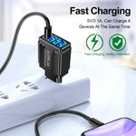5.1A QC3.0 急速充電 4USBポート 携帯電話充電器、EUプラグ、USプラグ、UKプラグ