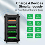 5.1A QC3.0 急速充電 4USBポート 携帯電話充電器、EUプラグ、USプラグ、UKプラグ