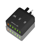 65W 6USBポート QC3.0 急速充電 携帯電話充電器、EUプラグ（ブラック）、EUプラグ（ホワイト）、USプラグ（ブラック）、USプラグ（ホワイト）、UKプラグ（ブラック）、UKプラグ（ホワイト）