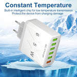 65W 6USBポート QC3.0 急速充電 携帯電話充電器、EUプラグ（ブラック）、EUプラグ（ホワイト）、USプラグ（ブラック）、USプラグ（ホワイト）、UKプラグ（ブラック）、UKプラグ（ホワイト）