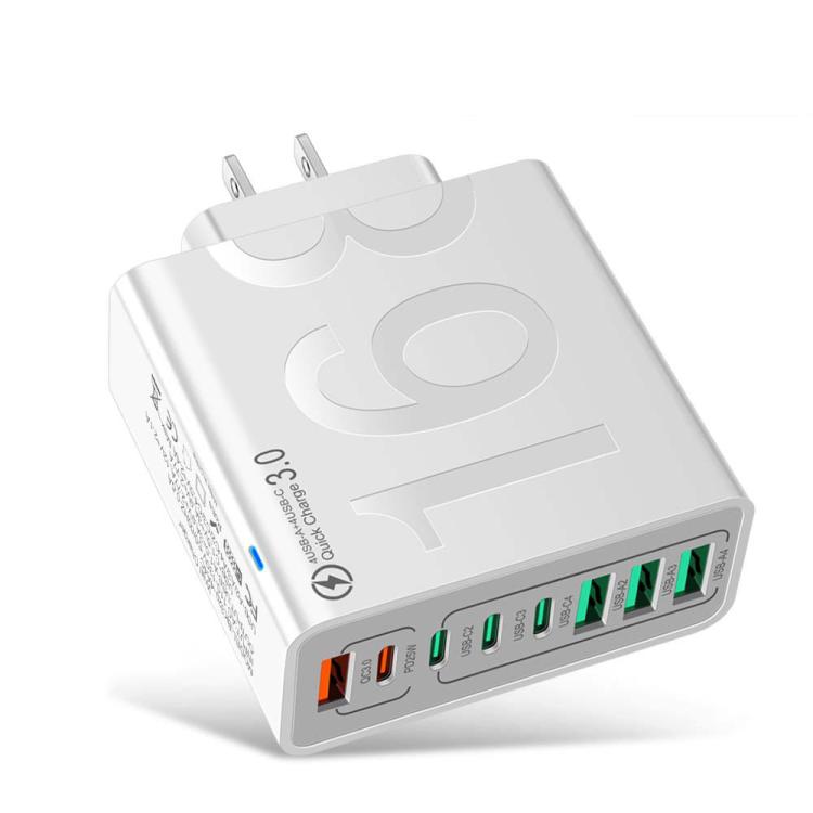 150W 4USB+4Type-C 8インターフェース QC3.0 急速充電 携帯電話充電器、EUプラグ（ブラック）、EUプラグ（ホワイト）、EUプラグ（イエロー）、USプラグ（ブラック）、USプラグ（ホワイト）、USプラグ（イエロー）、UKプラグ（ブラック）、UKプラグ（ホワイト）、UKプラグ（イエロー）
