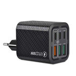 50W 3USB+3Type-C 6ポート 急速充電 携帯電話充電器、EUプラグ（ブラック）、EUプラグ（ホワイト）、EUプラグ（イエロー）、USプラグ（ブラック）、USプラグ（ホワイト）、USプラグ（イエロー）、UKプラグ（ブラック）、UKプラグ（ホワイト）、UKプラグ（イエロー）