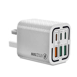 50W 3USB+3Type-C 6ポート 急速充電 携帯電話充電器、EUプラグ（ブラック）、EUプラグ（ホワイト）、EUプラグ（イエロー）、USプラグ（ブラック）、USプラグ（ホワイト）、USプラグ（イエロー）、UKプラグ（ブラック）、UKプラグ（ホワイト）、UKプラグ（イエロー）