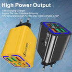 50W 3USB+3Type-C 6ポート 急速充電 携帯電話充電器、EUプラグ（ブラック）、EUプラグ（ホワイト）、EUプラグ（イエロー）、USプラグ（ブラック）、USプラグ（ホワイト）、USプラグ（イエロー）、UKプラグ（ブラック）、UKプラグ（ホワイト）、UKプラグ（イエロー）