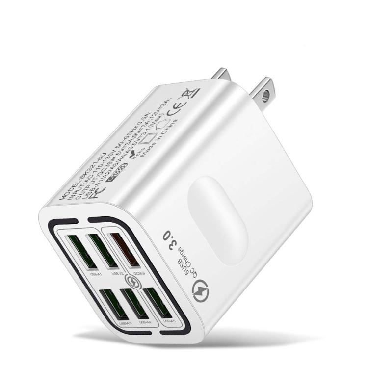 BK321 6USB マルチポート急速充電電話充電器、EUプラグ（ブラック）、EUプラグ（ホワイト）、EUプラグ（イエロー）、USプラグ（ブラック）、USプラグ（ホワイト）、USプラグ（イエロー）、UKプラグ（ブラック）、UKプラグ（ホワイト）、UKプラグ（イエロー）