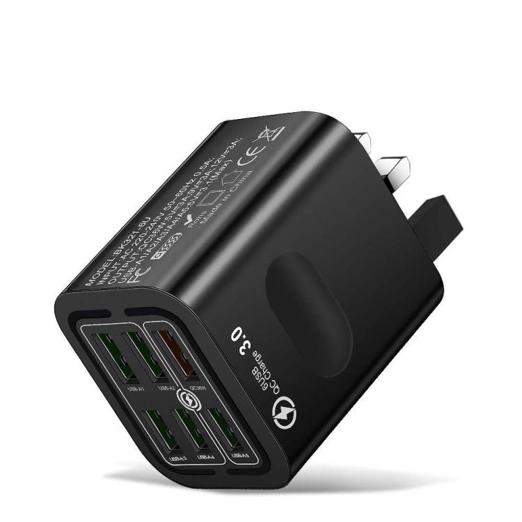 BK321 6USB マルチポート急速充電電話充電器、EUプラグ（ブラック）、EUプラグ（ホワイト）、EUプラグ（イエロー）、USプラグ（ブラック）、USプラグ（ホワイト）、USプラグ（イエロー）、UKプラグ（ブラック）、UKプラグ（ホワイト）、UKプラグ（イエロー）