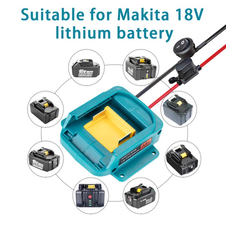 マキタ18V 18650リチウムバッテリーチャージャーツールバッテリーコンバーター、保護スイッチなし、保護スイッチ付き