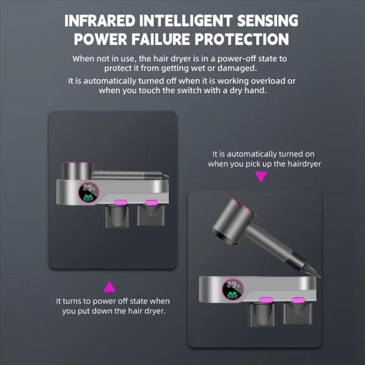 Dyson ヘアドライヤー 壁掛けホルダー 手乾燥機能付き 温度表示 摂氏 EUプラグ 華氏 米国プラグ 摂氏 米国プラグ