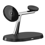 15W 3-in-1 マグネティックワイヤレス充電器 電話・時計・イヤホン対応 デスクトップ多機能電話スタンド