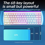 NACODEX NK68 磁気軸 メカニカル キラキラカラー 有線キーボード オフィス コンピューター ゲーミング 68キーキーボード、普通のホワイト、輪郭線ホワイト、輪郭線ブラック