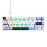 Ajazz AK680 MAX 磁気軸 メカニカル 有線キーボード RGBライト付き、ブラック、ホワイト、ブラック グレー イエロー、ブルー ホワイト ダークブルー、サイド彫刻 グラデーション ピンク、輪郭線ブラック、輪郭線ホワイト