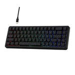 Ajazz AK680 MAX 磁気軸 メカニカル 有線キーボード RGBライト付き、ブラック、ホワイト、ブラック グレー イエロー、ブルー ホワイト ダークブルー、サイド彫刻 グラデーション ピンク、輪郭線ブラック、輪郭線ホワイト