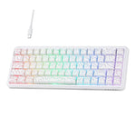 Ajazz AK680 MAX 磁気軸 メカニカル 有線キーボード RGBライト付き、ブラック、ホワイト、ブラック グレー イエロー、ブルー ホワイト ダークブルー、サイド彫刻 グラデーション ピンク、輪郭線ブラック、輪郭線ホワイト