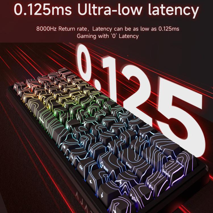 Ajazz AK680 MAX 磁気軸 メカニカル 有線キーボード RGBライト付き、ブラック、ホワイト、ブラック グレー イエロー、ブルー ホワイト ダークブルー、サイド彫刻 グラデーション ピンク、輪郭線ブラック、輪郭線ホワイト