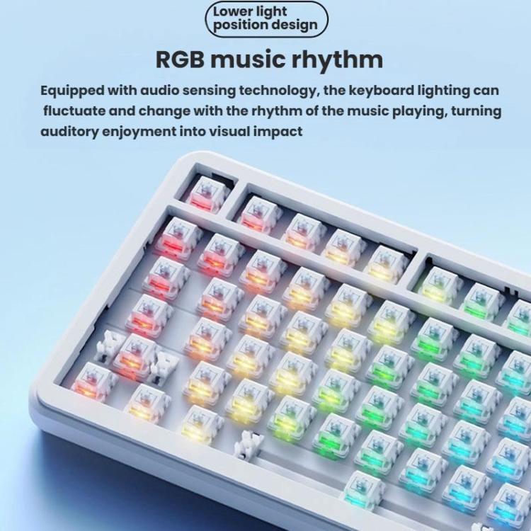 Ajazz AK820 MAX Hot-swappable Gasket 75 Mechanical Keyboard With RGB Light, Tri-mode Ice Cream Shaft Black Gray Yellow, Wired Magnetic Shaft Black Gray Yellow, Wired Magnetic Shaft Side Carved Gradient Gray
