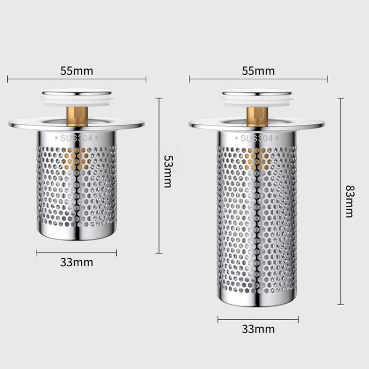 A1スチールバスケット 大口径銅芯ドレーナー バウンシングコア 洗面器用 33-55mm穴間隔 ユニバーサルプラグコア 短さ8cm、長さ8cm