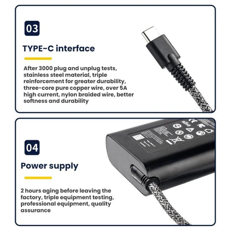 Type-C 超高速充電 PD充電器 HPノートパソコン用、65W 20V-3.25A、90W 20V-4.5A