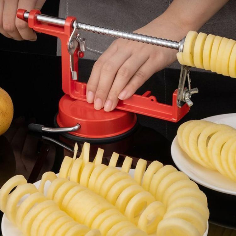 Handheld Twisted Potato Cutter Machine Manual Spiral French Fry Maker for Crispy Curly Fries, Twisted Potato Cutter