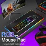Micro-USB LED発光マウスキーボードパッド RGBカラフルライト ロックエッジ 厚手マウスデスクパッド、250x350x3mm、250x350x4mm、300x800x3mm、300x800x4mm、400x900x3mm、400x900x4mm
