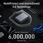 Prime 200W ガリウムナイトライド デスクトップ充電器 4 Type-C+2 USB 6ポート充電スタンド、USプラグ、A2683