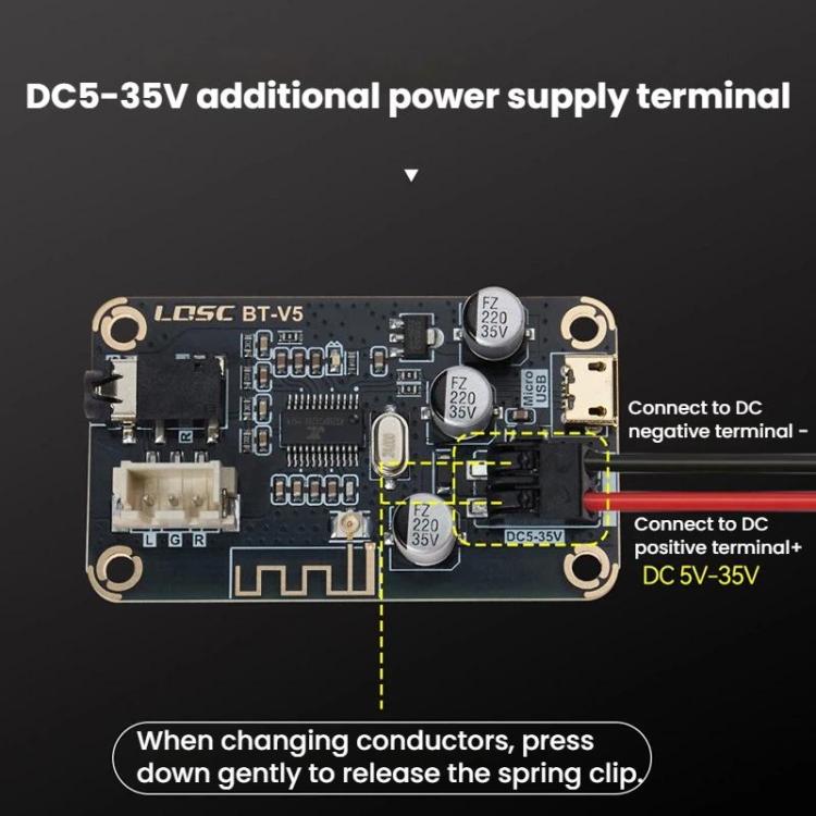 MP3 Bluetooth 5.1 デコードボード DIY改造ロスレスカーオーディオ受信モジュール、LQSC BT-V5