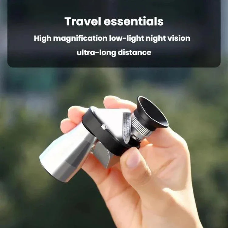 8x HD 低照度ナイトビジョン ミニ単眼鏡 ポータブル金属コンパクト角度付き単眼鏡、単体、スマホホルダー付き、スマホホルダーと三脚付き