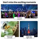 8x HD 低照度ナイトビジョン ミニ単眼鏡 ポータブル金属コンパクト角度付き単眼鏡、単体、スマホホルダー付き、スマホホルダーと三脚付き