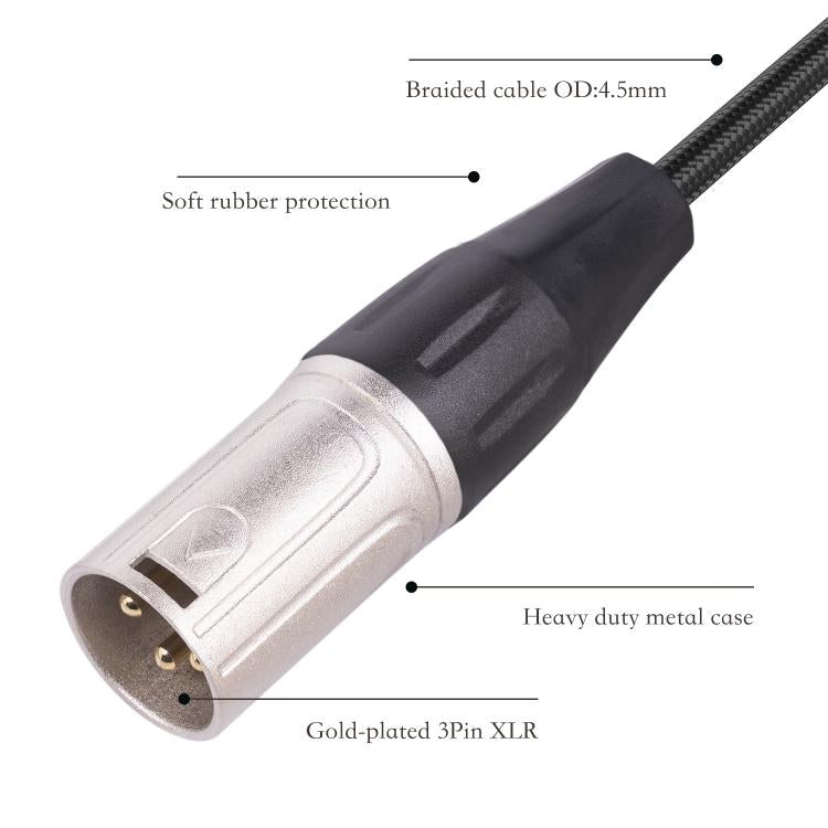 6.35mm メス to XLR オス to 1/4インチ TRS オーディオアダプターケーブル、6.35mm メス to XLR オス